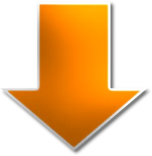 Orange Down Arrow Icon PNG Image