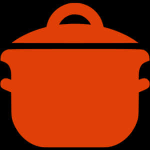 Orange Dutch Oven Icon PNG image with transparent background