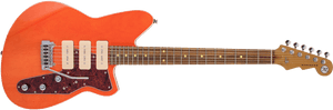 Orange Electric Guitar PNG image with transparent background