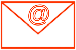 Orange Email Iconwith At Symbol PNG Image