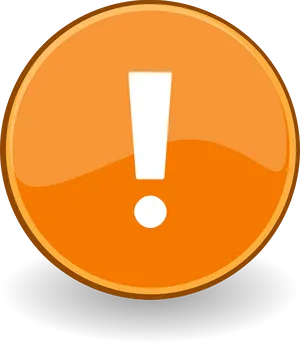 Orange Exclamation Alert Icon PNG Image