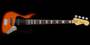 Orange Fender Jazz Bass Guitar PNG with transparent background