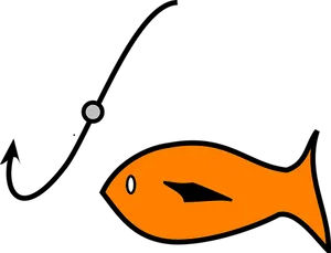 Orange Fish Black Background PNG Image