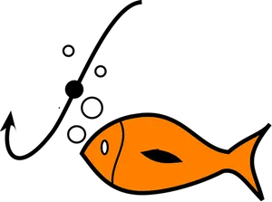 Orange Fish Black Background PNG Image