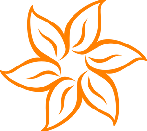 Orange Flower Outline Graphic PNG Image