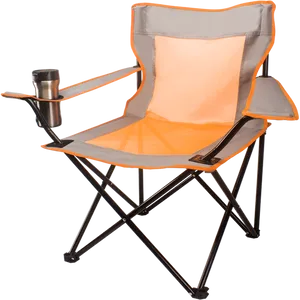 Orange Folding Camping Chair PNG Image