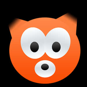 Orange Fox Icon Graphic PNG image with transparent background