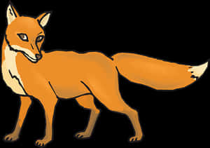 Orange Fox Illustration PNG image with transparent background