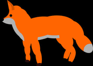 Orange Fox Vector Illustration PNG image with transparent background