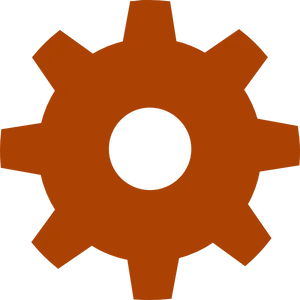 Orange Gear Icon PNG Image