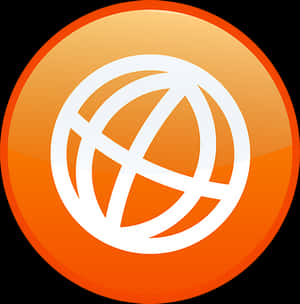 Orange Global Network Icon PNG with transparent background