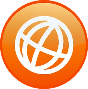 Orange Global Network Icon PNG Image