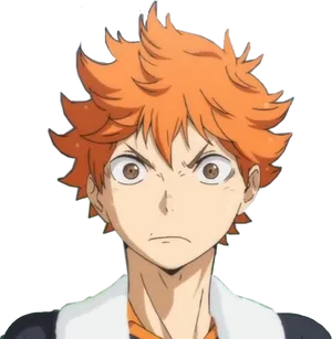 Orange Haired Anime Character Portrait PNG Image