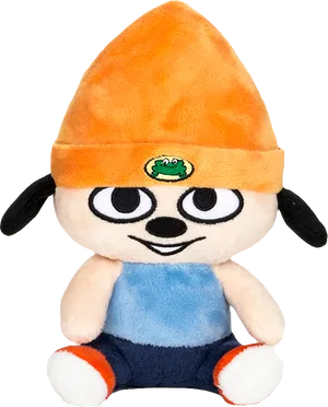 Orange Hat Plush Dog Toy PNG Image