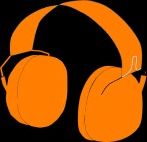 Orange Headphones Vector Illustration PNG image with transparent background