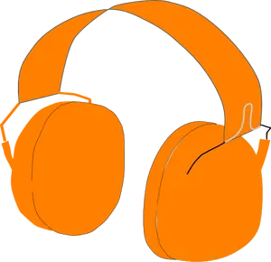 Orange Headphones Vector Illustration PNG Image
