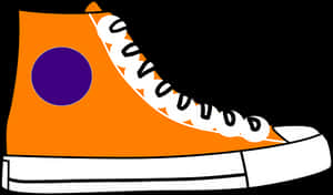 Orange High Top Converse Illustration PNG image with transparent background