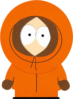 Orange Hooded Cartoon Character PNG Image