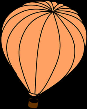 Orange Hot Air Balloon Clipart PNG image with transparent background