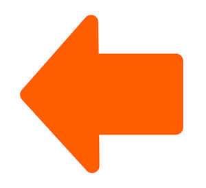 Orange Left Arrow Icon PNG image with transparent background