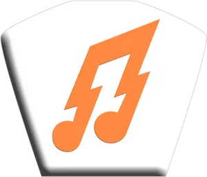 Orange Lightning Bolt Music Note Icon PNG Image