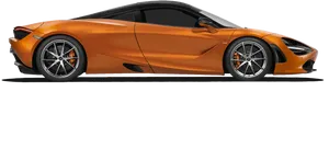 Orange Mc Laren Side Profile PNG Image