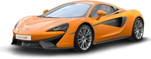 Orange Mc Laren570 S Side View PNG Image