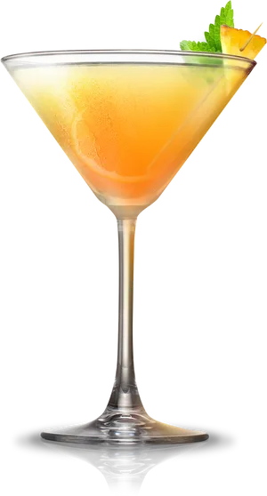 Orange Mint Martini Cocktail PNG Image