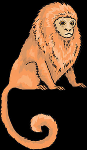 Orange Monkey Illustration PNG image with transparent background