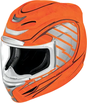 Orange Motorcycle Helmet Side View PNG Image