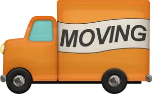 Orange Moving Truck Illustration PNG Image