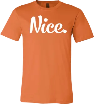 Orange Nice Text T Shirt PNG Image