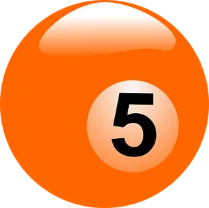 Orange Number5 Billiard Ball PNG Image