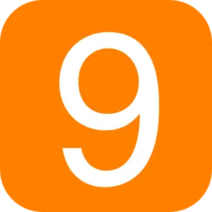 Orange Number9 Icon PNG Image