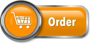 Orange Order Buttonwith Cart Icon PNG Image