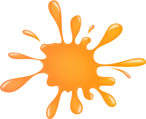 Orange Paint Splaton Black Background PNG Image