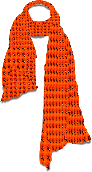 Orange Patterned Scarf PNG Image