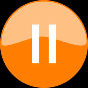 Orange Pause Button Icon PNG