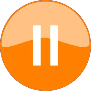 Orange Pause Button Icon PNG Image