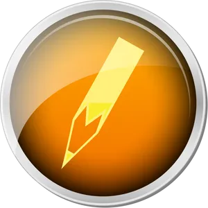 Orange Pencil Icon PNG Image