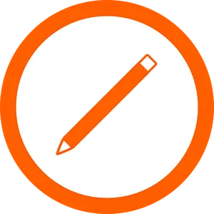 Orange Pencil Icon PNG Image