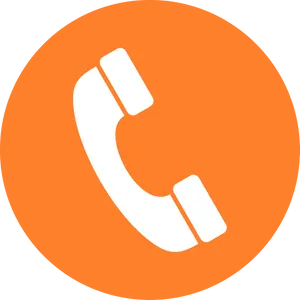 Orange Phone Icon PNG Image