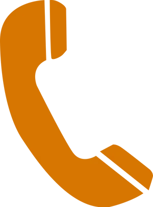 Orange Phone Receiver Icon PNG Image