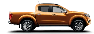 Orange Pickup Truck Side View PNG Image