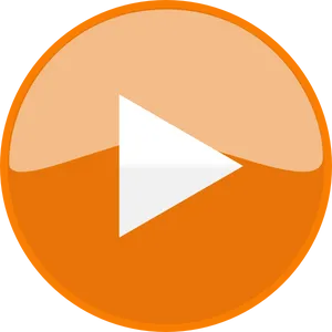 Orange Play Button Icon PNG Image