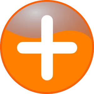 Orange Plus Sign Icon PNG Image