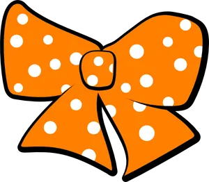 Orange Polka Dot Bow Clipart PNG Image