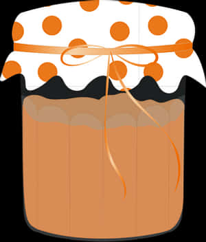 Orange Polka Dot Jam Jar Illustration PNG