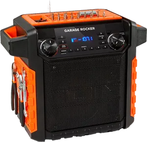 Orange Portable Jobsite Speaker PNG Image