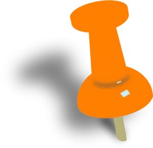 Orange Push Pin Shadow PNG Image